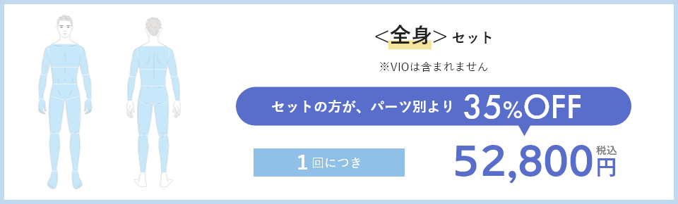 <全身>セット セットの方が、パーツ別より35%OFF 1回につき52,800円税込